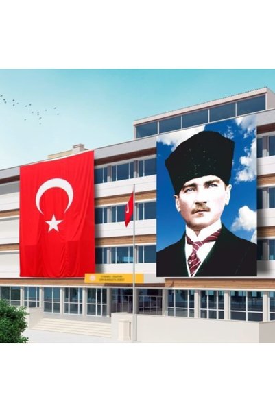 Özgüvenal 300x450 Atatürk Posteri ve Türk Bayrağı Raşel Kumaş