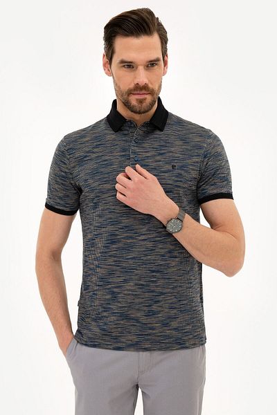 Pierre Cardin Μπλουζάκι Polo Neck Navy Blue Slim Fit