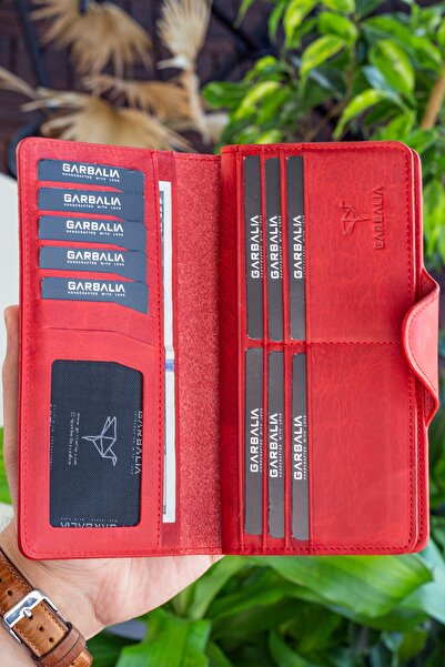 Vianel New York Axel Genuine Leather Crazy Red Unisex Portfolio Wallet