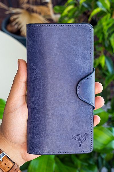 Vianel New York Πορτοφόλι Axel Crazy Leather Navy Blue Unisex Portfolio