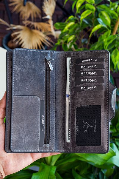 Vianel New York Πορτοφόλι Axel Crazy Leather Grey Unisex Portfolio