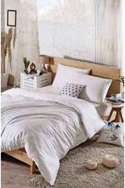 bursa çeyiz Beyaz Çift Kişilik Nevresim Takımı Yüzde Yüz Pamuk