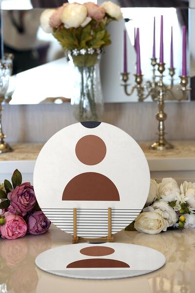 Realhomes 2-х частинні абстрактні цифрові принти на круглих підставках для по...