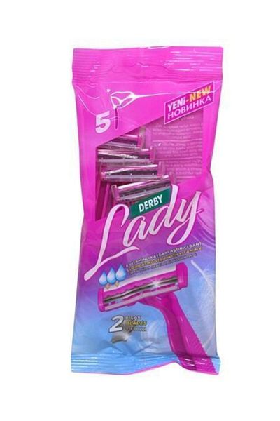 Derby Lady Shaving Razor 5 Pieces Bag 2 Blades with Movable Head