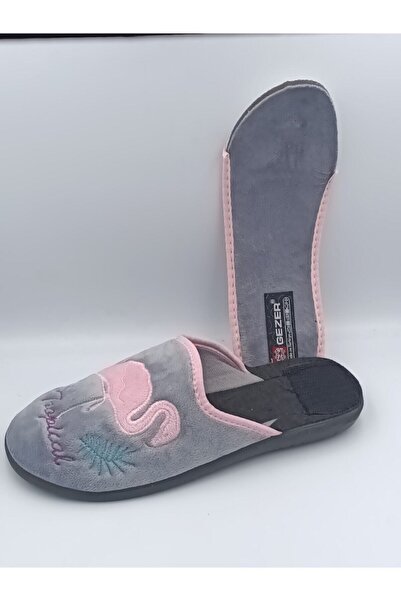 GEZER Kadın Kışlık Gri Ev Içi Terliği