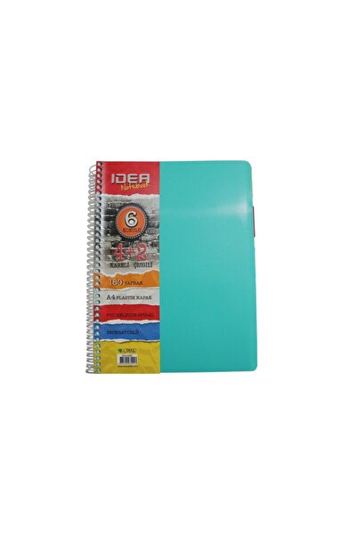 İDEA Idea Notebook 6 Konulu 4 2 Bölümlü Kareli Çizgili 180 Yaprak A4 Seperatö...