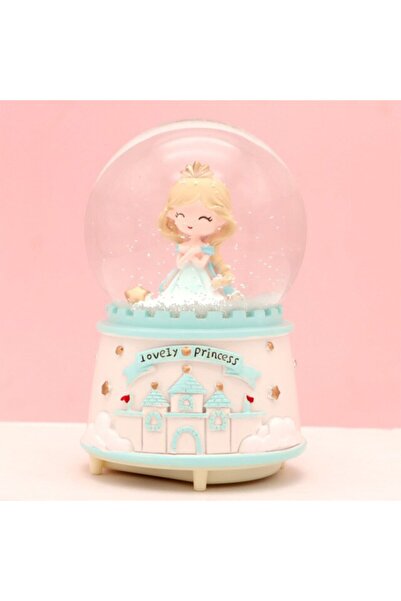 hediyesahibi Tatlı Prenses Orta Boy Işıklı Müzikli Kar Küresi