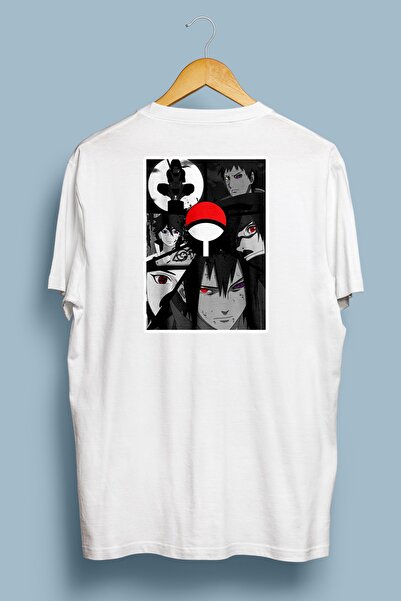 FUWEAR تي شيرت قطني كبير الحجم مطبوع عليه ايتاشي وأوبيتو وساسكي ومادارا وشاري...