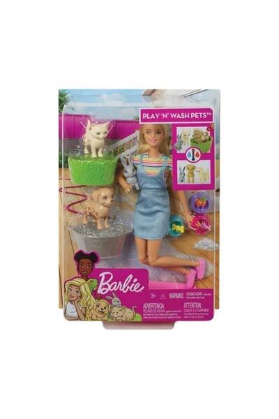 Barbie ve Hayvanları Banyo Eğlencesinde Oyun Seti