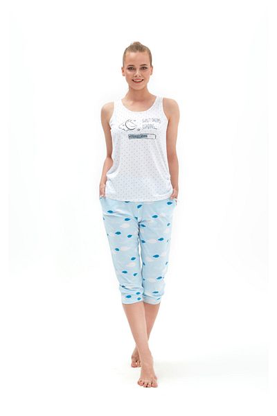 Blackspade Set de pijamale cu buline albastre pentru femei 50569