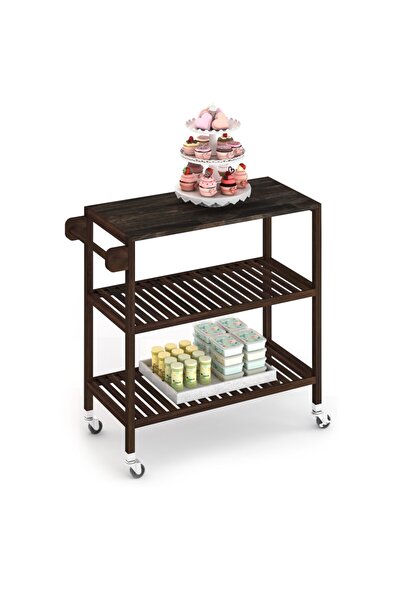 INTERBUILD REAL WOOD Interbuild Masif Akasya,holger Mutfak Servis Arabası,799...