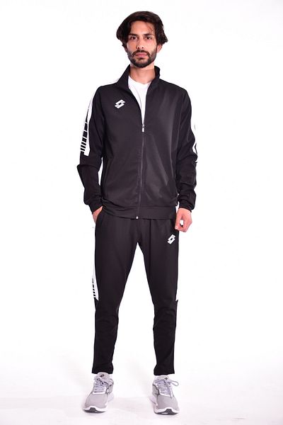 Lotto Ανδρική φόρμα μαύρη/μαύρη-dinamico Camp Suit Fz Pl-t2593