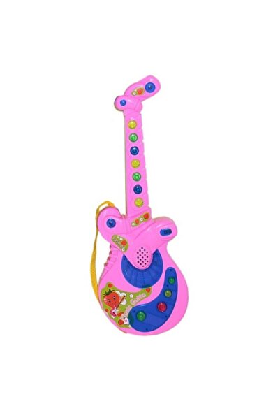 berattoys Pilli Işıklı Türkçe Müzikli Gitar 4 Farklı Müzik Ve Notalar 35 Cm