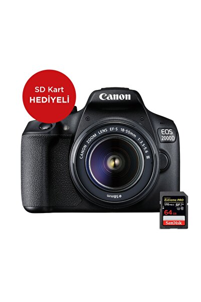 Canon EOS 2000D DC Kit Fotoğraf Makinesi (SD Kart Hediyeli) (Canon Eurasia Ga...