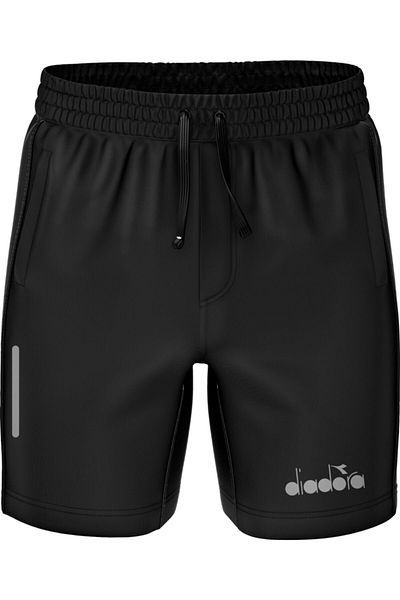 Diadora Mundial 21 Copii - Pantaloni scurți negri Micro cu buzunar cu fermoar din Lycra, pantaloni scurți de antrenament
