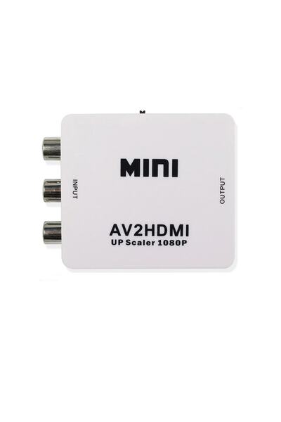 Microcase Rca To Hdmı Tos Av Çevirici Dönüştürücü 1080p Mini Av2hdmı Video Conventer - Al2666 Beyaz