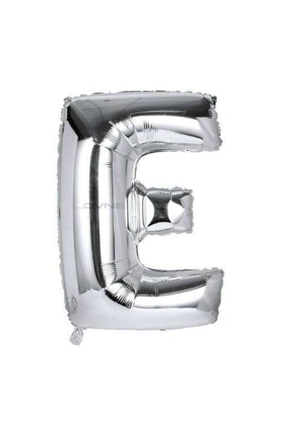ikm balon Letter E Silver Color Helium Balloon 100 Cm