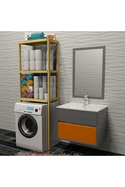 Fokai Wood QUALITY TRIO LIGHT - 3 KATLI ÇAMAŞIR MAKİNESİ ÜZERİ %100 AHŞAP RAF