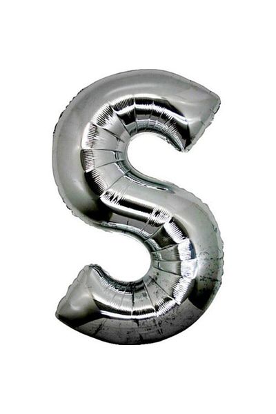 ikm balon Letter S Silver Color Helium Balloon 100 Cm