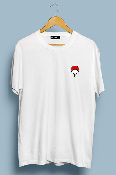 FUWEAR Tricou oversize din bumbac imprimat cu Clanul Uchiha