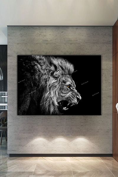 Morfil Sanat Atölyesi Regele Leu Arslan Animal Kingdom Canvas Print