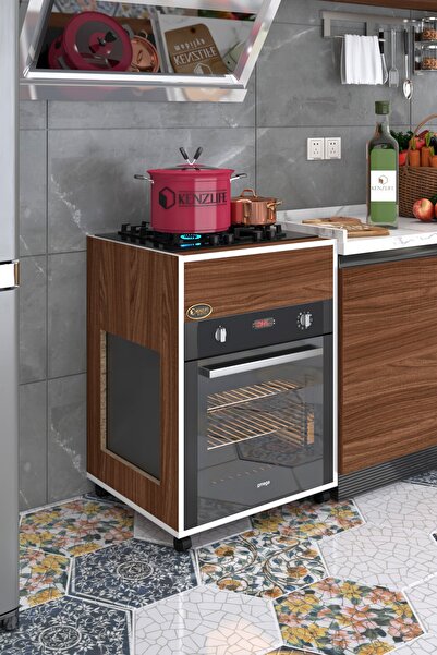 Kenzlife ankastre modülü kabini çinko cvz fırın ocak dolabı kapaklı tekerlekli üstten