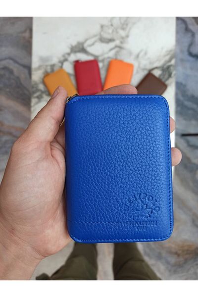 Westpolo Genuine Leather Zippered Unisex Wallet Card Holder
