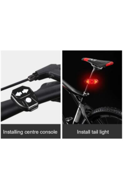 Asroya 5 Modlu Su Geçirmez Usb Led Şarjlı Sinyal Kablosuz Kumandalı Bisiklet - Scooter Arka Işık