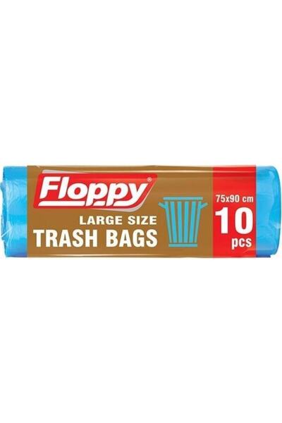 Floppy كيس قمامة بحجم كينغ 75x90 10 قطع رول 6 قطع