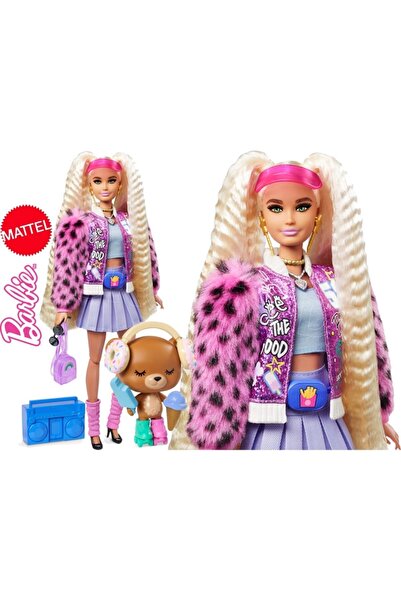 Barbie Ekstra Bebek / Kürklü Kolları Ve Evcil Hayvan Oyuncak Ayı Ile Üniversite Ceketli Gyj77