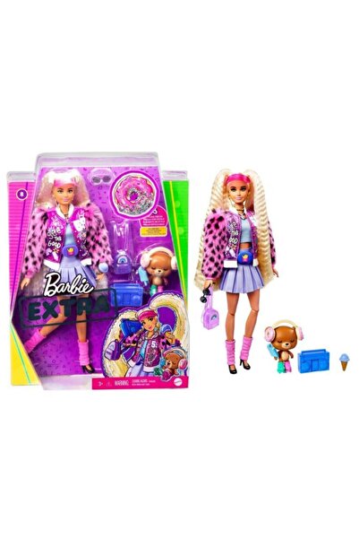 Barbie Ekstra Bebek / Kürklü Kolları Ve Evcil Hayvan Oyuncak Ayı Ile Üniversite Ceketli Gyj77