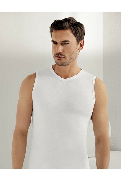 Şahinler Ribbed V-Neck Undershirt Me033- Pack of 6