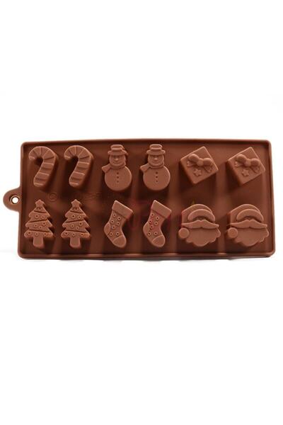 Genel Markalar Yılbaşı -yeni Yıl Temalı Silikon Çikolata Kalıbı