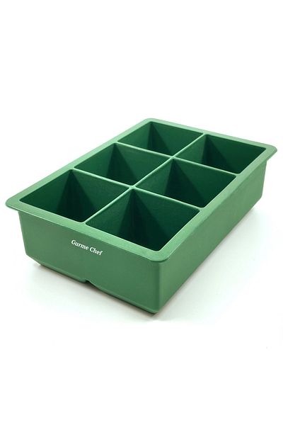 Gurme Chef Silicone Extra Large Size 6-Piece Cube Ice Mold Green Color