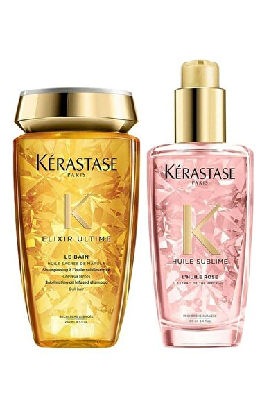 Kerastase Elixir Ultime Le Bain Şampuan 250 Ml + Boyalı Saç Parlaklık Yağı 100 Ml