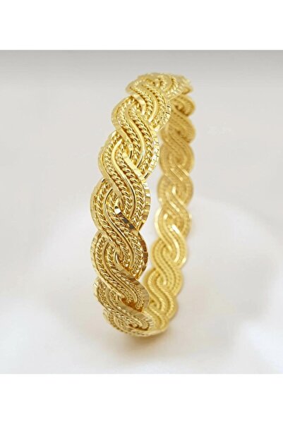 barış gold altın kaplama 22 Ayar Altın Kaplama Kadın Örgü Bilezik