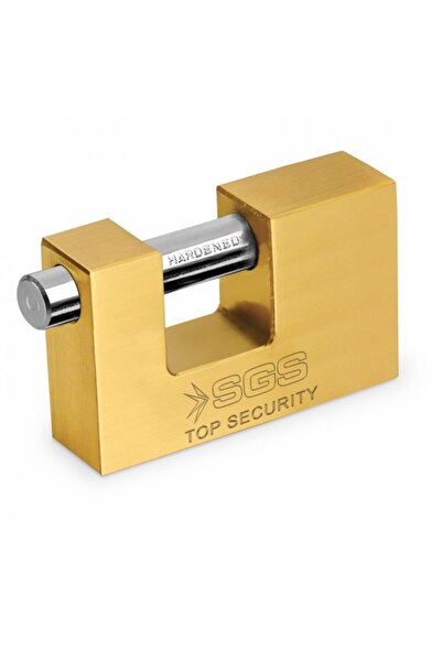 Sgstools قفل معدني منزلق مسطح من SGS، قفل معدني مطلي باللون الأصفر 80 مم