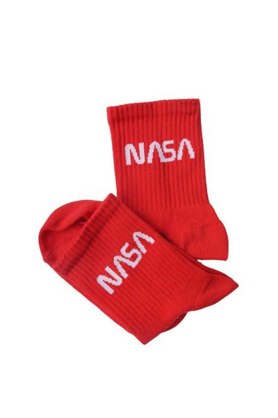 Peri Çorap Unisex 3 Pairs Red NASA Written College Socket Socks
