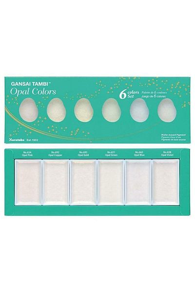Zig Kuretake Gansai Tambi Water Color Set of 6 Opal Colors