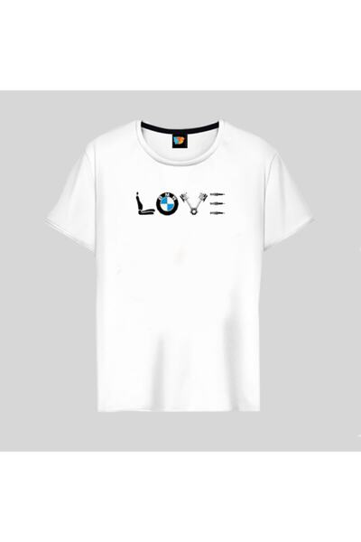 GALASHOP Bmw Love Beyaz Erkek Tişört T-shirtü