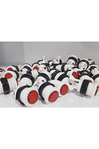 Star Oyun Makineleri Atari Makinası Butonu Kırmızı Renk - 10 Adet