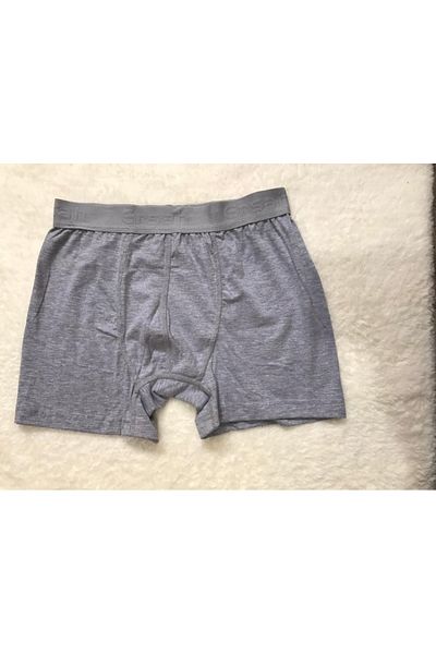 ERŞAH Men's Gray Lycra Text Boxer