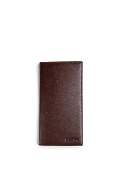 Deery Hakiki Deri Kahverengi Dikey Erkek Cüzdanı