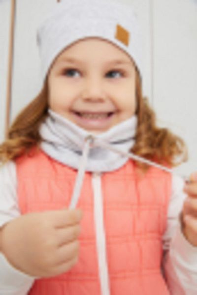 Babygiz Baby Girl Child Gray Rope Detailed Hat Beanie Neck Collar Set Comfortable Cotton Camisole Domestic Production