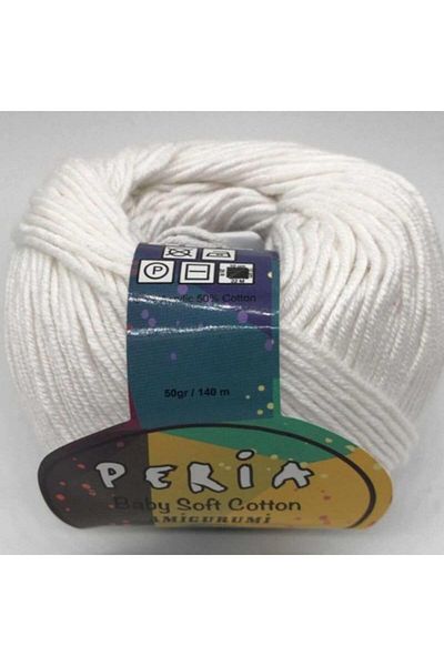 Peria Βρεφικό Βαμβακερό Σχοινί Πλεξίματος Amigurumi 13 Λευκό
