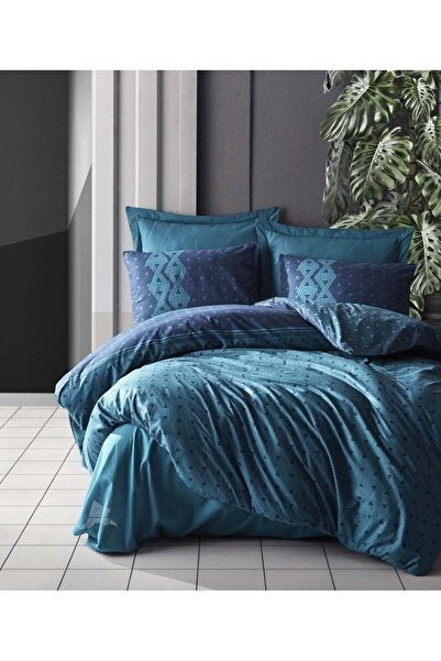 Cotton Box Emh Dark Single Duvet Cover Set Amari Petrol