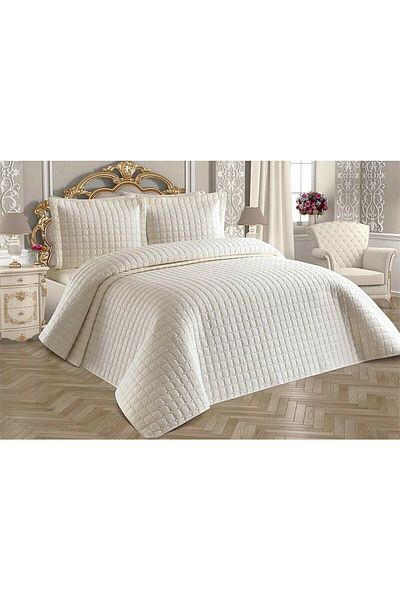 jön Estiva Cream Colored Double Bedspread Set