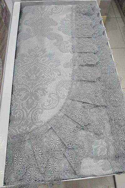jön Anthracite French Laced Prestige Aden Double Bedspread Set