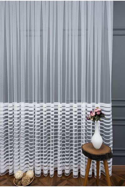 Esse Home Sport Pattern Taped Tulle Curtain, 250x260, Sparse Pleat, 1/2