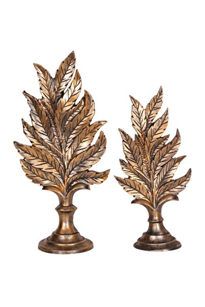 Peramari Dekoratif Polyester Ikili Dik Yaprak Gold-eskitme